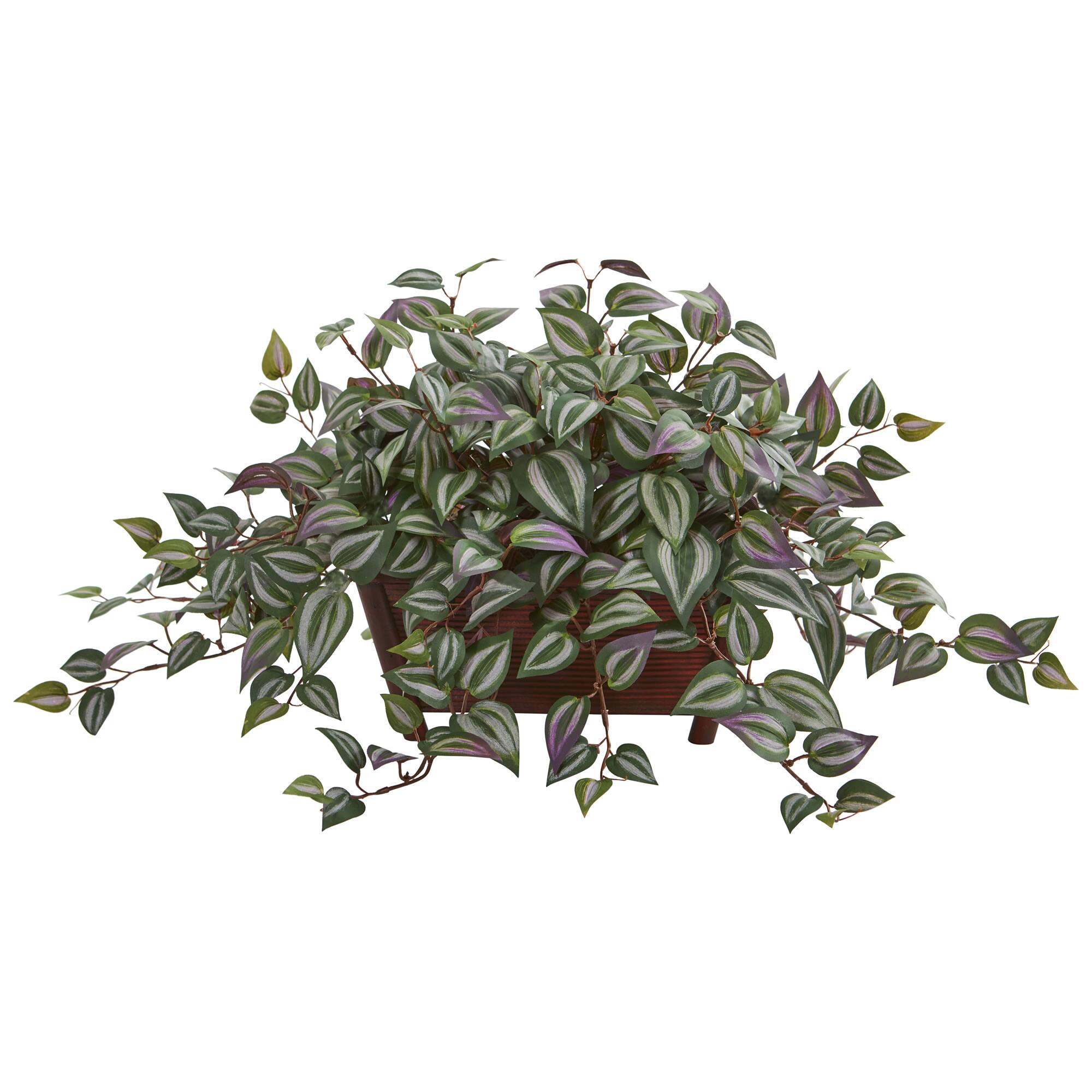 14" Inchplant In Rectangular Decorative Planter